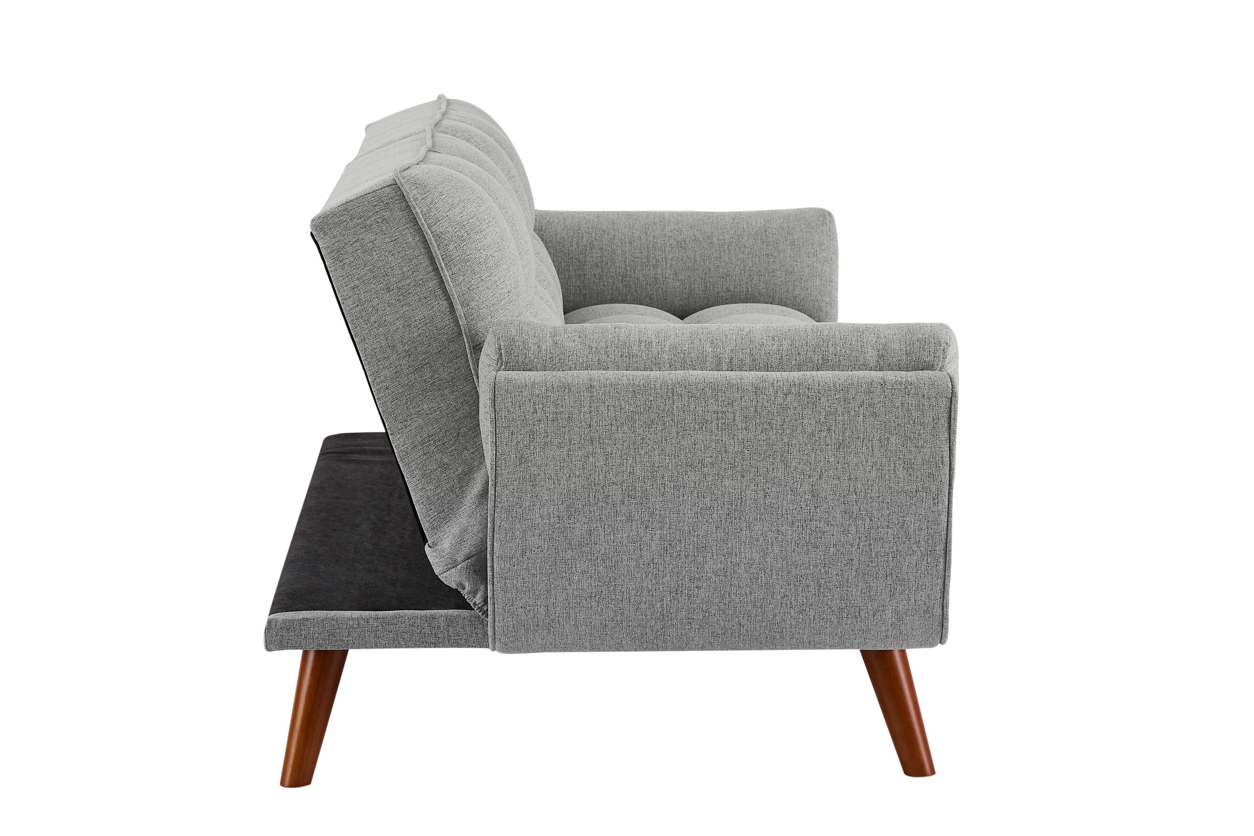 2-Seater Sofa, Modern Loveseat with Tufted Back and Solid Wood Legs
